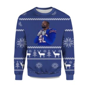 2025 Von Miller Bills Ugly Christmas Sweater