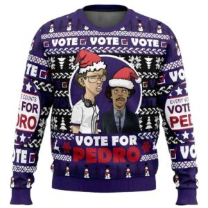 2025 Vote for Pedro Napoleon Dynamite Ugly Christmas Sweater