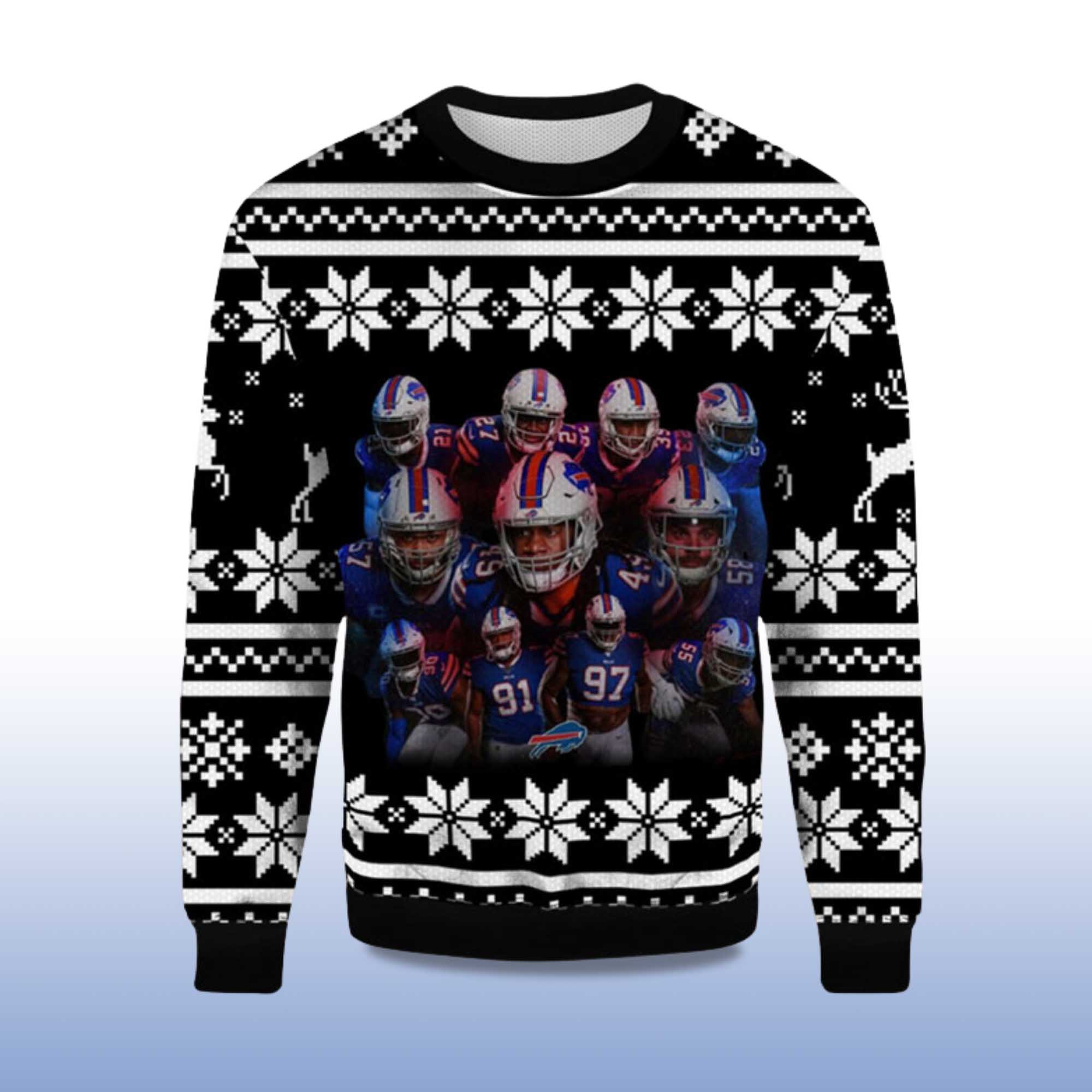 Alternative view of 2025 We Know That You Did Last Sunday Bills Ugly Sweater