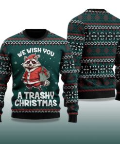 Alternative view of 2025 We Wish You A Trashy Christmas Racoon ugly Christmas Sweater