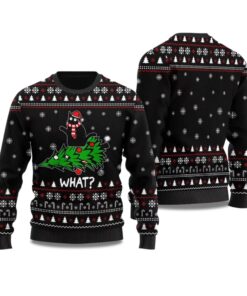 2025 What Black Cat Ugly Christmas Sweater