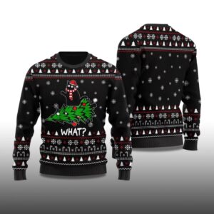 Alternative view of 2025 What Black Cat Ugly Christmas Sweater