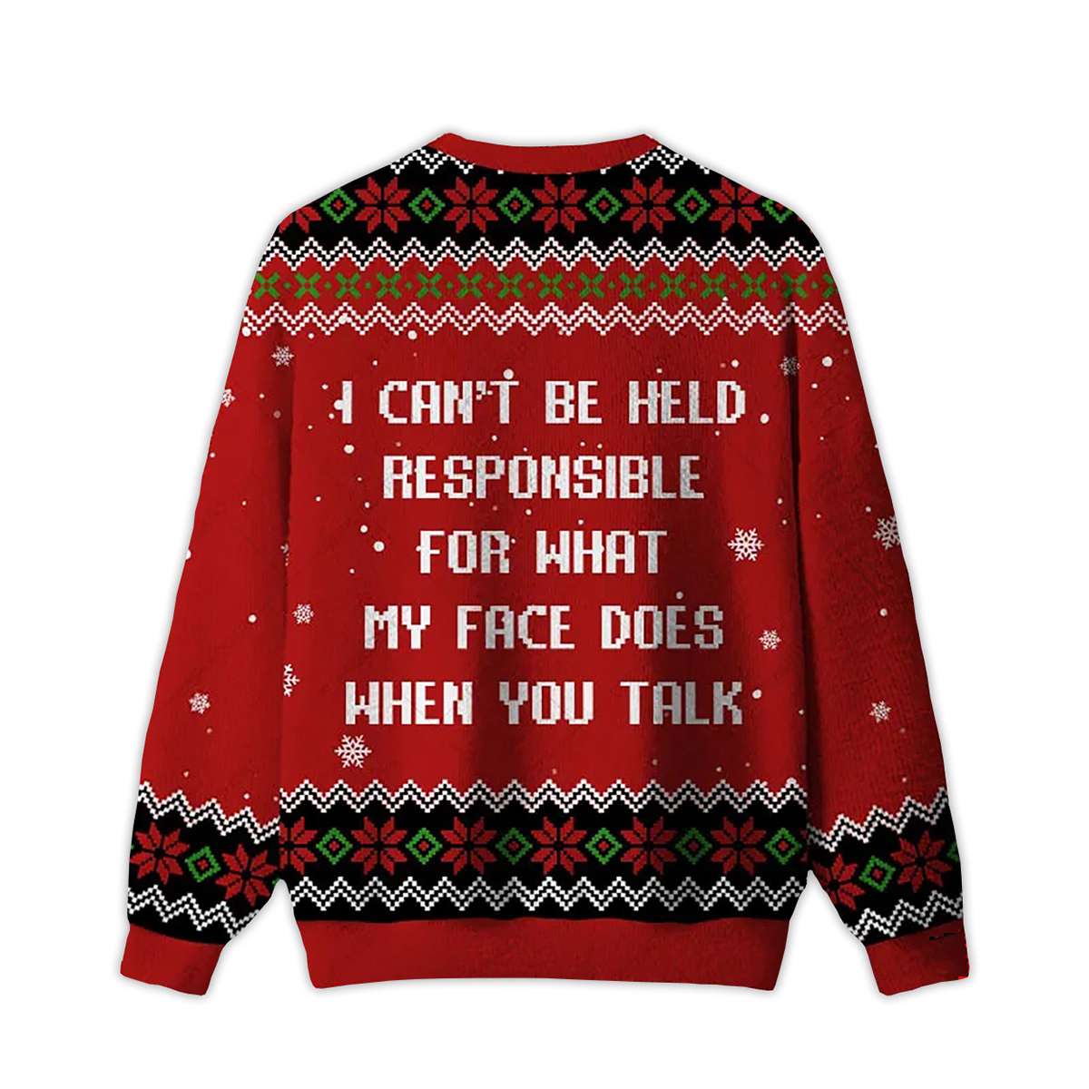 Alternative view of 2025 What My Face Does When You Talk Ugly Christmas Sweater
