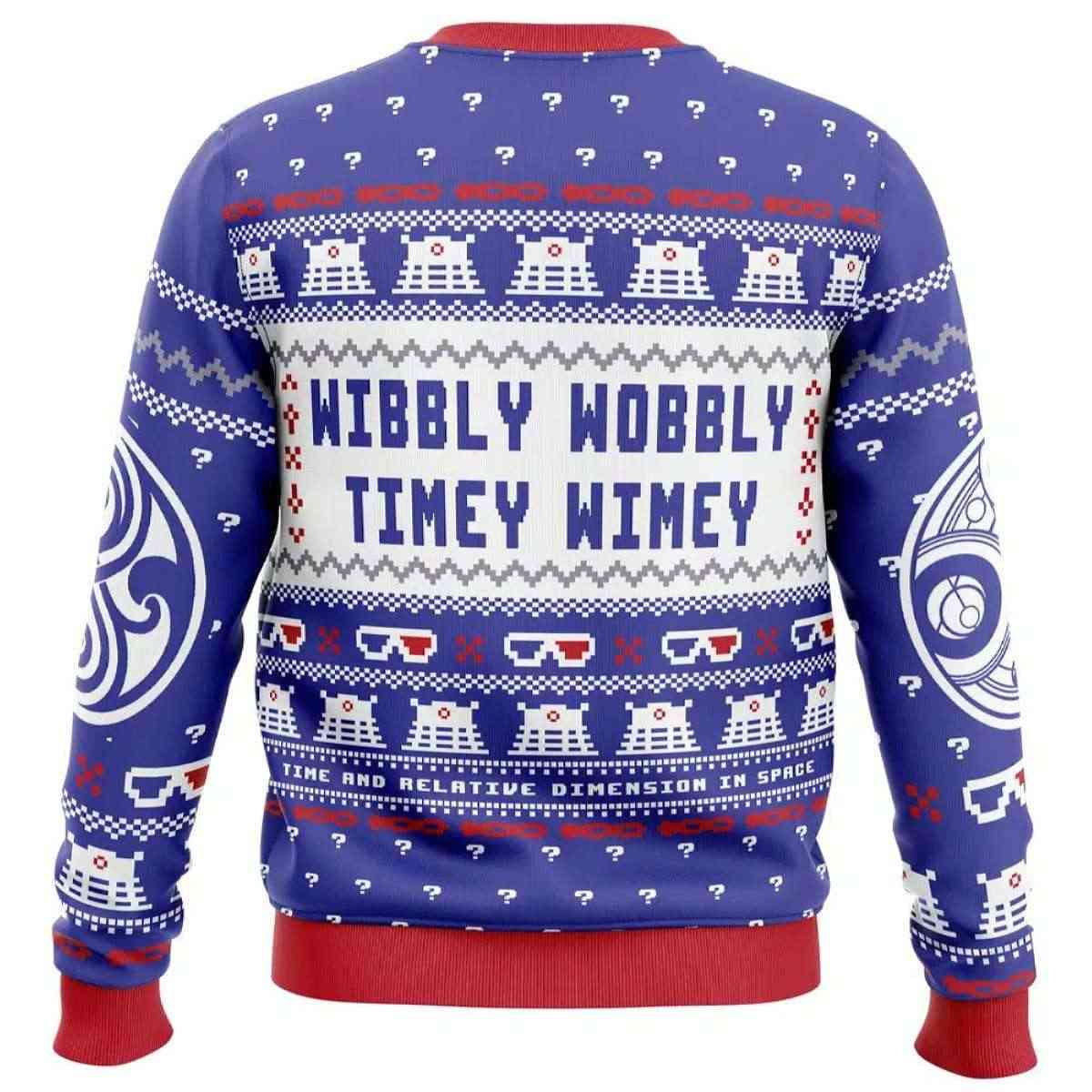 Alternative view of 2025 Wibbly Wobbly Doctor Who Ugly Christmas Sweater