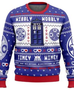 2025 Wibbly Wobbly Doctor Who Ugly Christmas Sweater