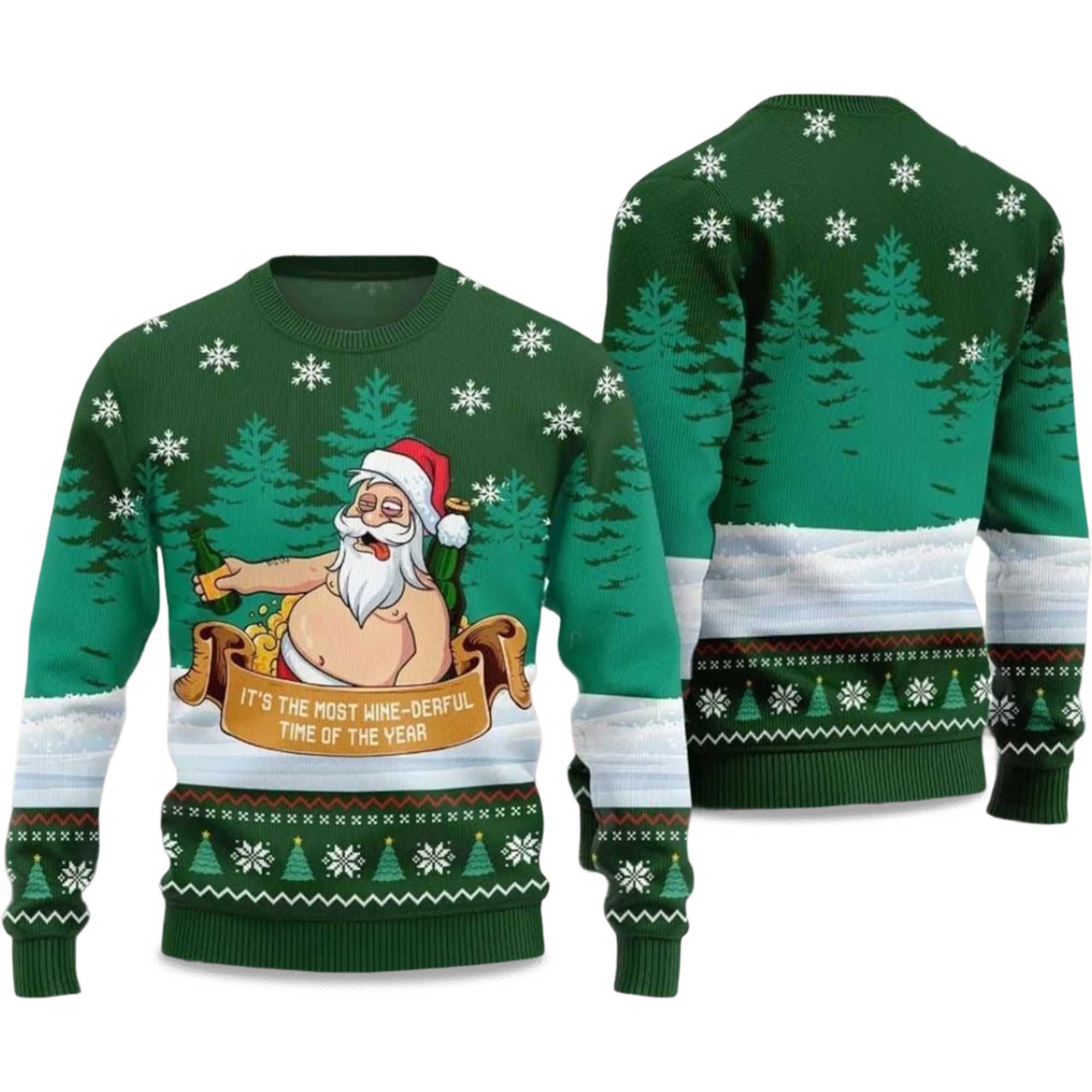 2025 Wine Derful Santa Ugly Christmas Sweater