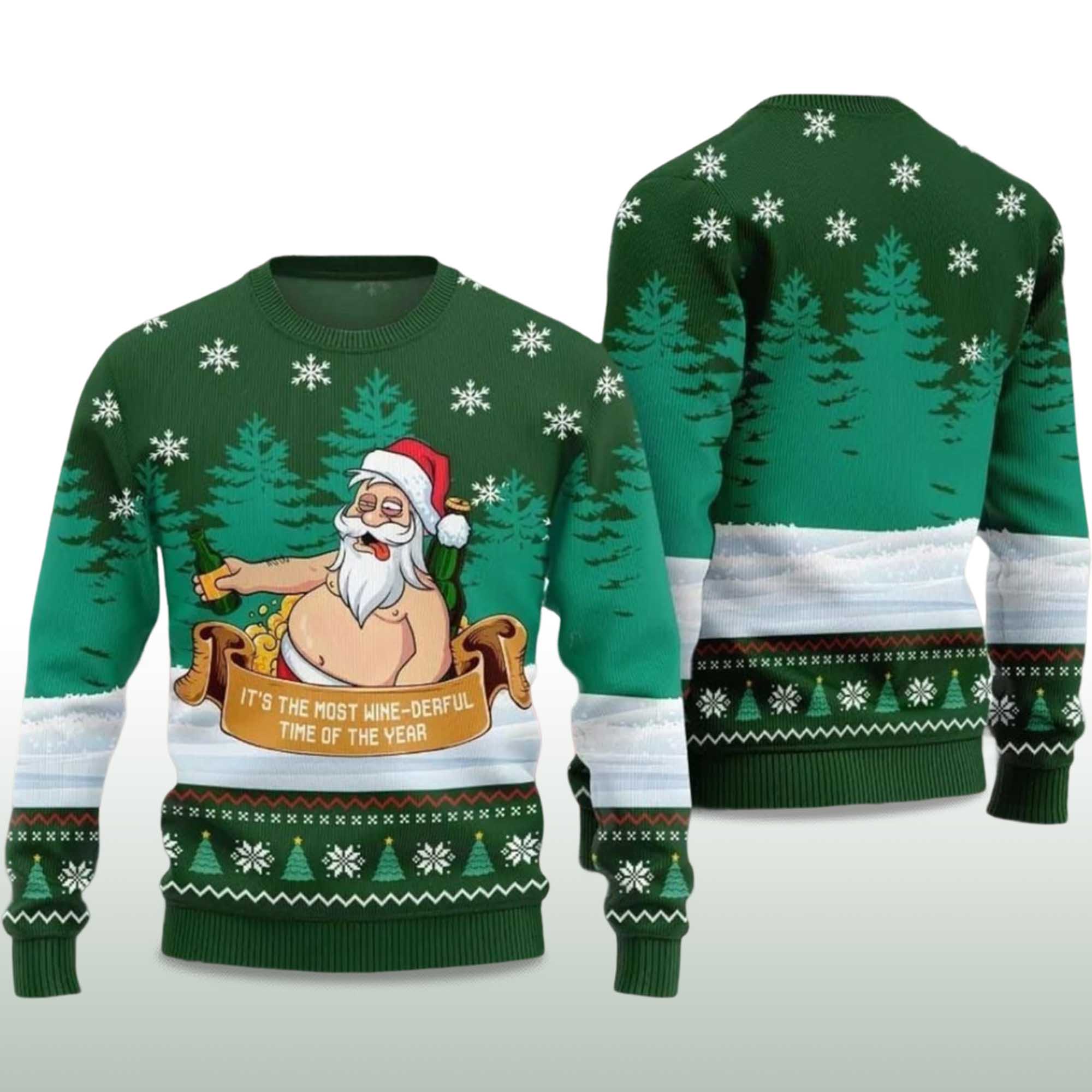 Alternative view of 2025 Wine Derful Santa Ugly Christmas Sweater
