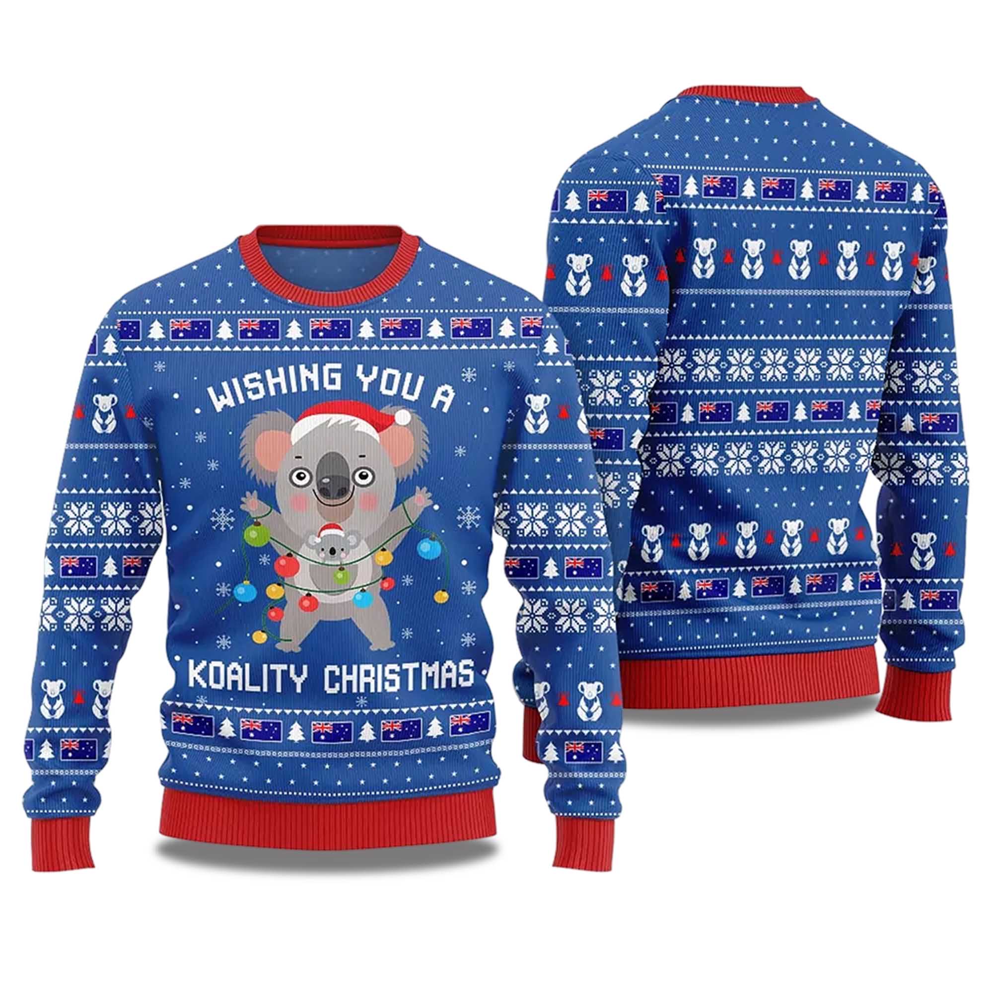 2025 Wishing You a Koality Christmas Australia Ugly Christmas Sweater