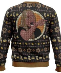 Alternative view of 2025 Woman Yelling At Cat Meme V2 Ugly Christmas Sweater