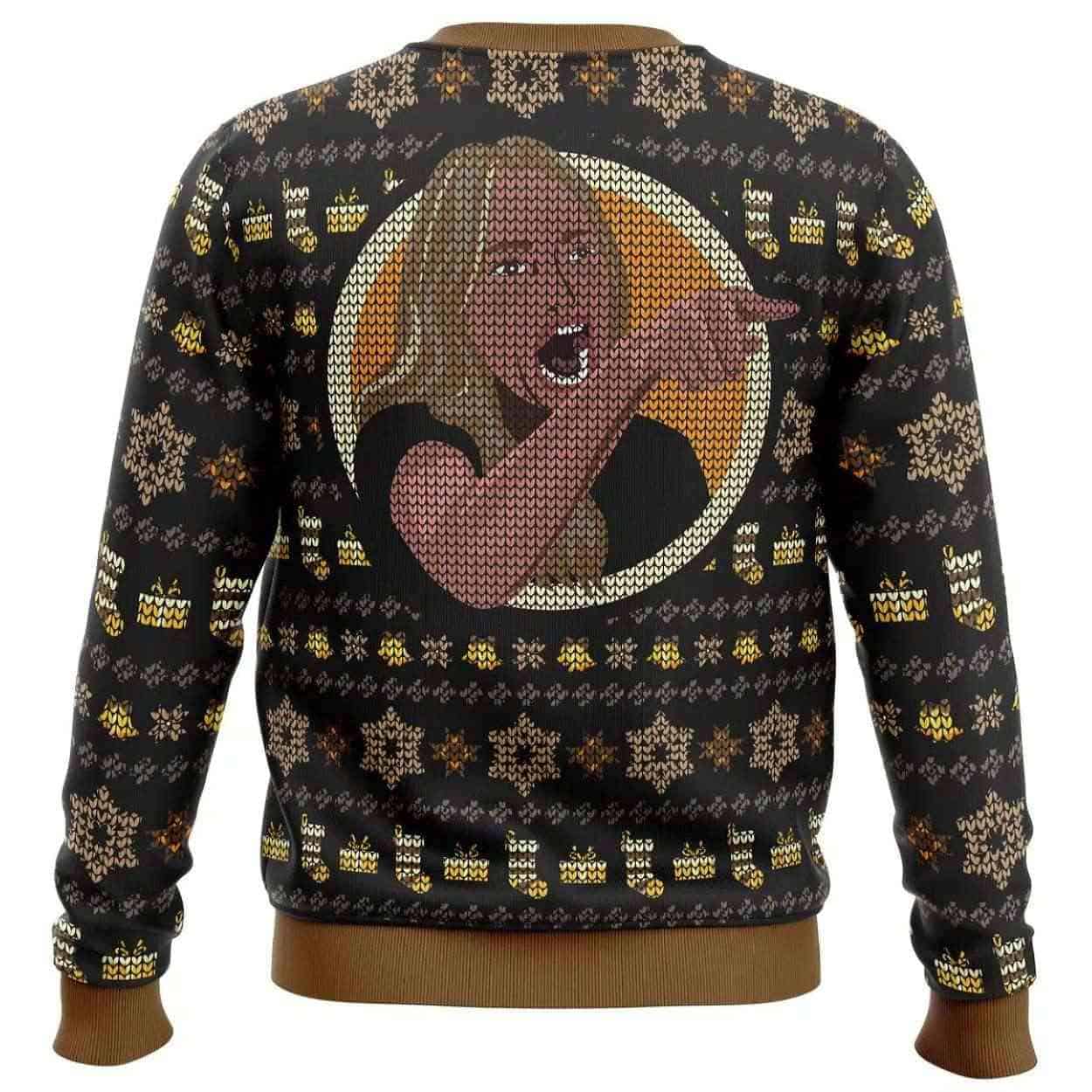 Alternative view of 2025 Woman Yelling At Cat Meme V2 Ugly Christmas Sweater