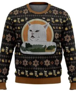 2025 Woman Yelling At Cat Meme V2 Ugly Christmas Sweater
