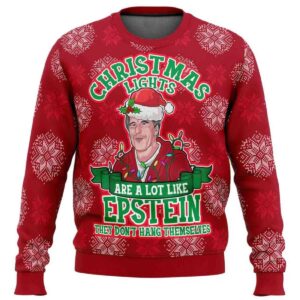 2025 Xmas Lights Are Like Epstein Ugly Christmas Sweater