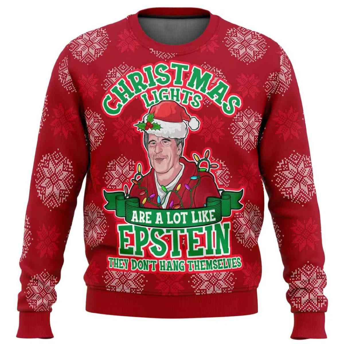 2025 Xmas Lights Are Like Epstein Ugly Christmas Sweater