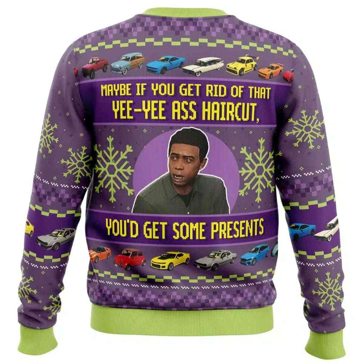 Alternative view of 2025 Yee Yee Ass Haircut Lamar Grand Theft Auto V Ugly Christmas Sweater