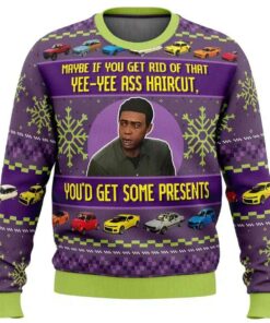 2025 Yee Yee Ass Haircut Lamar Grand Theft Auto V Ugly Christmas Sweater
