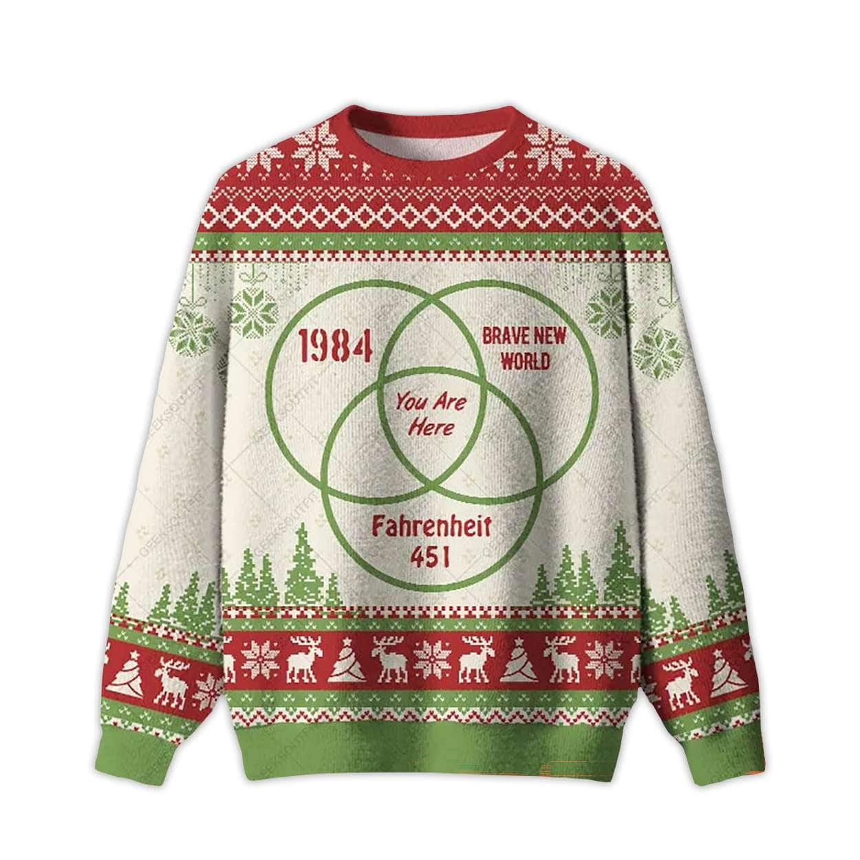2025 You Are Here Ugly Christmas Sweater