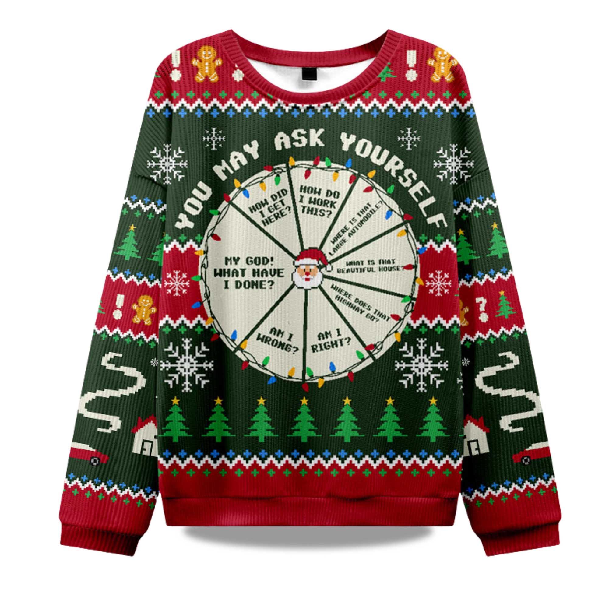 2025 You May Ask Yourself Ugly Christmas Sweater