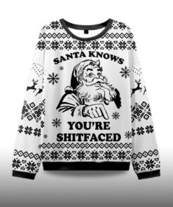 Alternative view of 2025Santa Knows You're Shitfaced Ugly Christmas Sweater