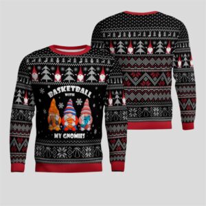 2026 Christmas Basketball With My Gnomies Ugly Sweater - Grishko.com