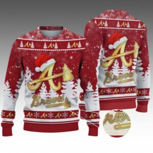 Alternative view of 2026 Christmas Braves Ugly Christmas Sweater - Grishko.com