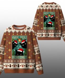 2026 Christmas Cat Are You Reading Ugly Sweater 