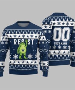 2026 Christmas Cowboys Portland Frog Resist Ugly Sweater 