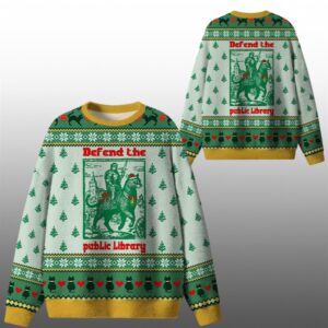 2026 Christmas Defend The Public Library Ugly Sweater - Grishko.com