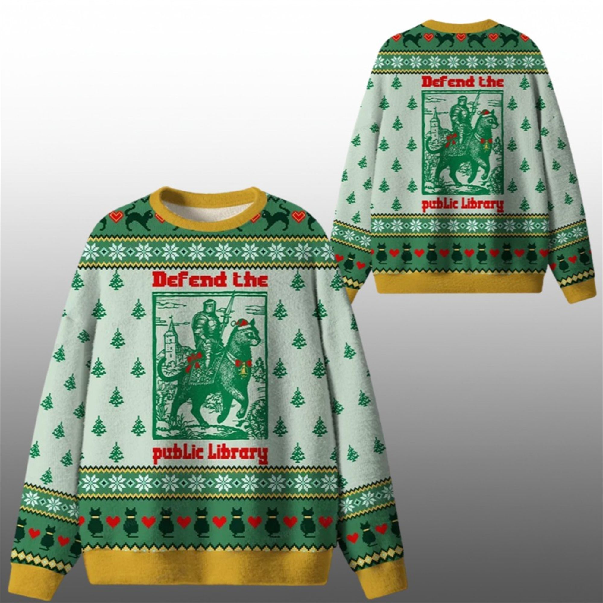 2026 Christmas Defend The Public Library Ugly Sweater - Grishko.com