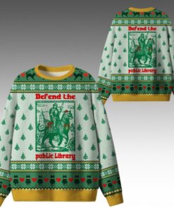 Alternative view of 2026 Christmas Defend The Public Library Ugly Sweater 