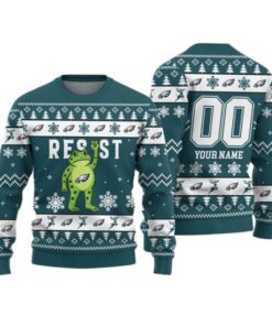 Alternative view of 2026 Christmas Eagles Portland Frog Resist Ugly Sweater 