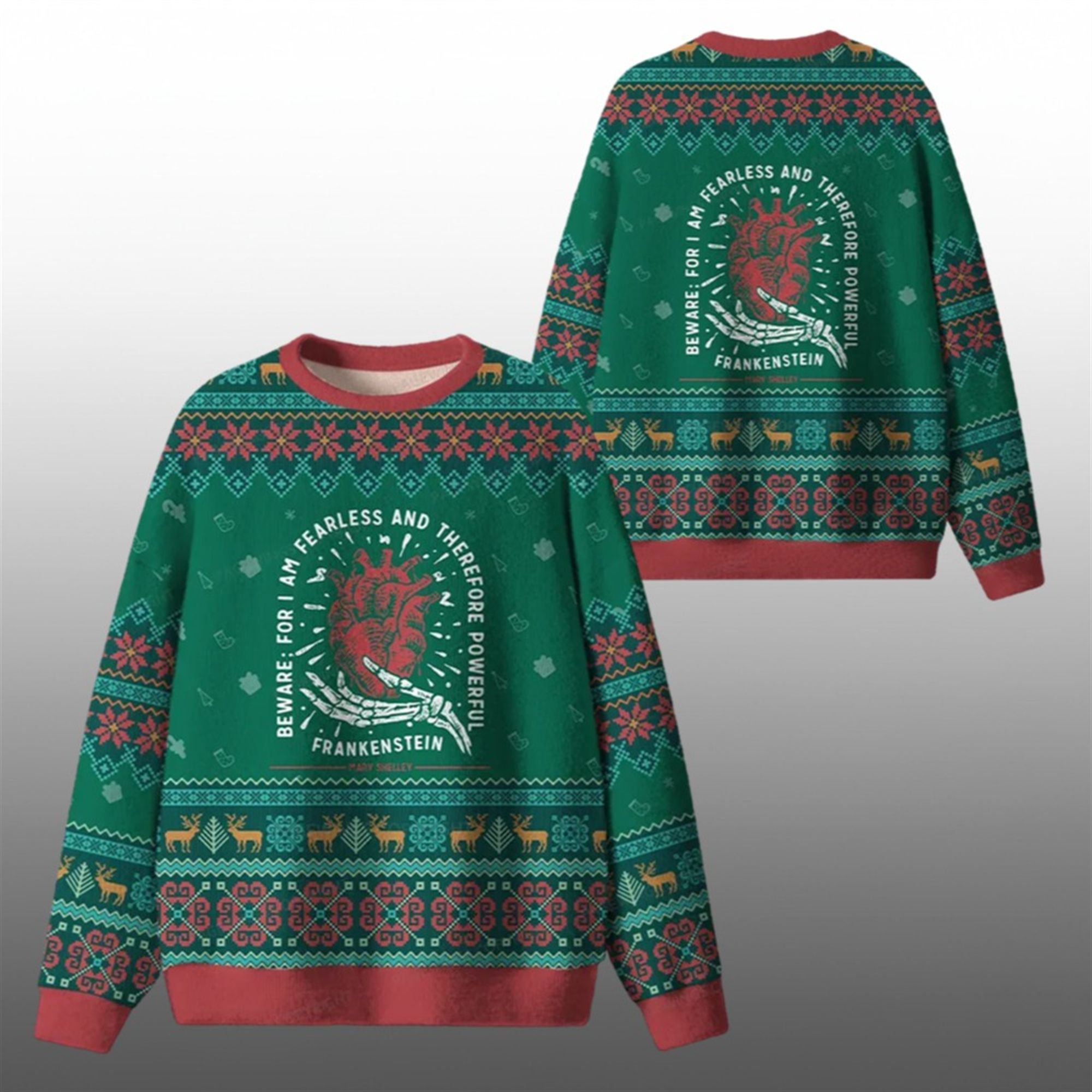 2026 Christmas For I Am Fearless Therefore Powerful Ugly Sweater - Grishko.com