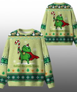 2026 Christmas Frog Defend The Public Library Ugly Sweater 
