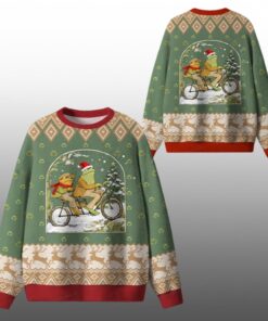 2026 Christmas Frog Reading Ugly Sweater 
