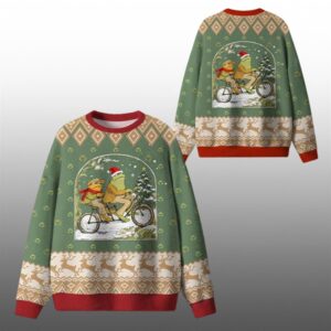2026 Christmas Frog Reading Ugly Sweater - Grishko.com