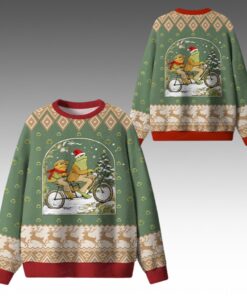 Alternative view of 2026 Christmas Frog Reading Ugly Sweater 