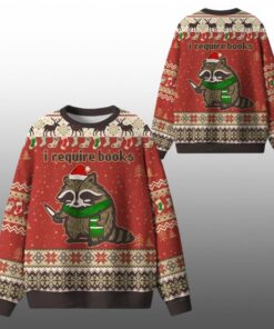 2026 Christmas I Require Books Ugly Sweater 