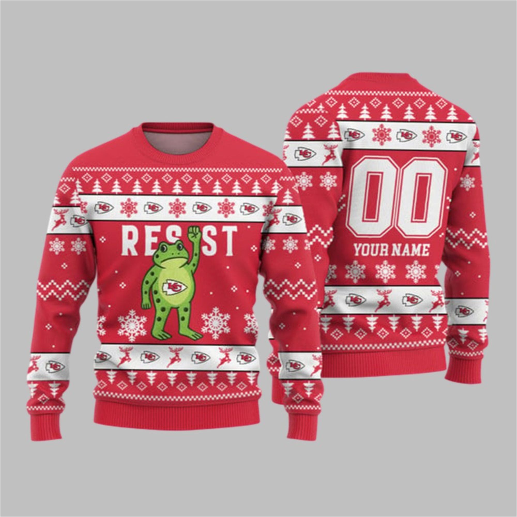 2026 Christmas KC Chiefs Portland Frog Resist Ugly Sweater - Grishko.com