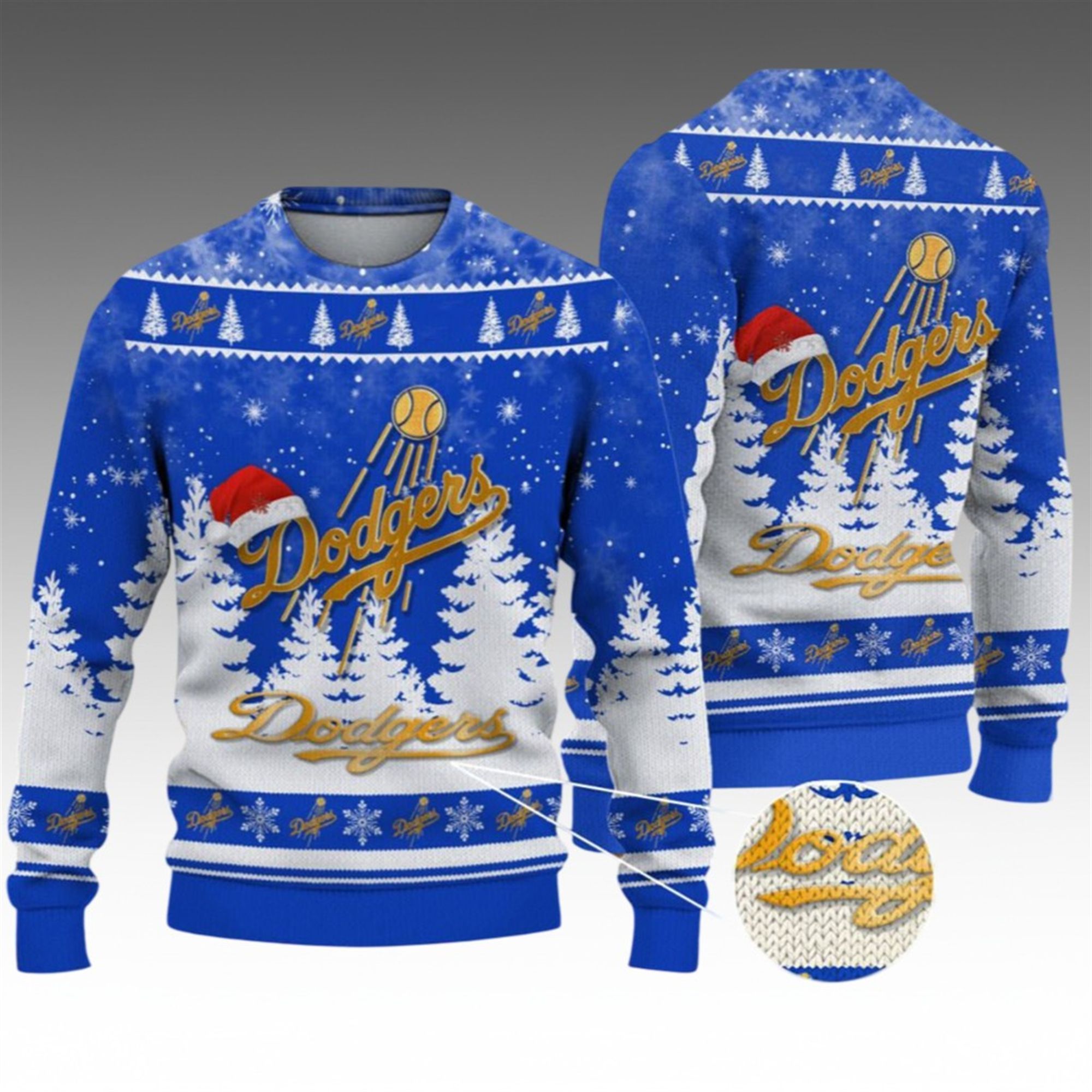 Alternative view of 2026 Christmas LA Dodgers Ugly Christmas Sweater - Grishko.com