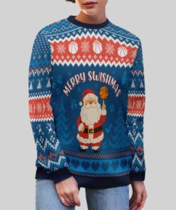 Alternative view of 2026 Christmas Merry Swishmas Basketball Ugly Sweater 