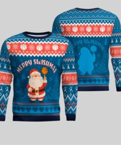 2026 Christmas Merry Swishmas Basketball Ugly Sweater 