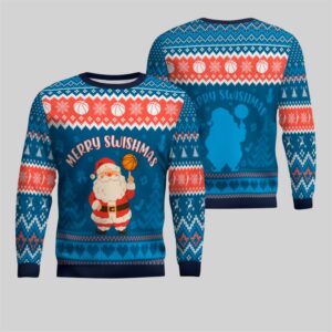 2026 Christmas Merry Swishmas Basketball Ugly Sweater - Grishko.com
