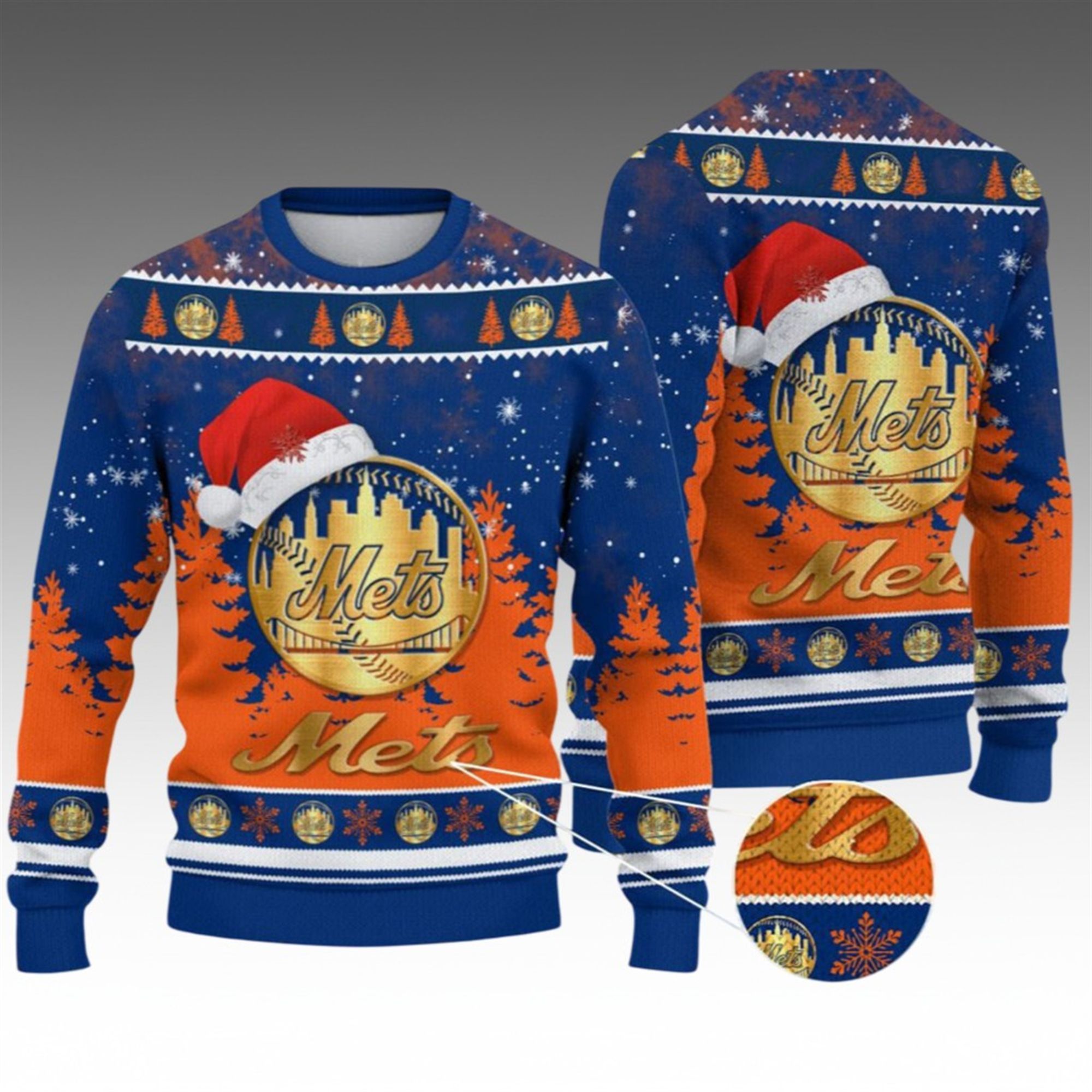 Alternative view of 2026 Christmas NY Mets Ugly Christmas Sweater - Grishko.com