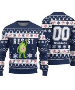 Alternative view of 2026 Christmas NY Yankees Portland Frog Resist Ugly Sweater 
