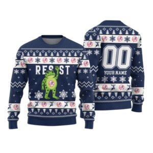 Alternative view of 2026 Christmas NY Yankees Portland Frog Resist Ugly Sweater - Grishko.com