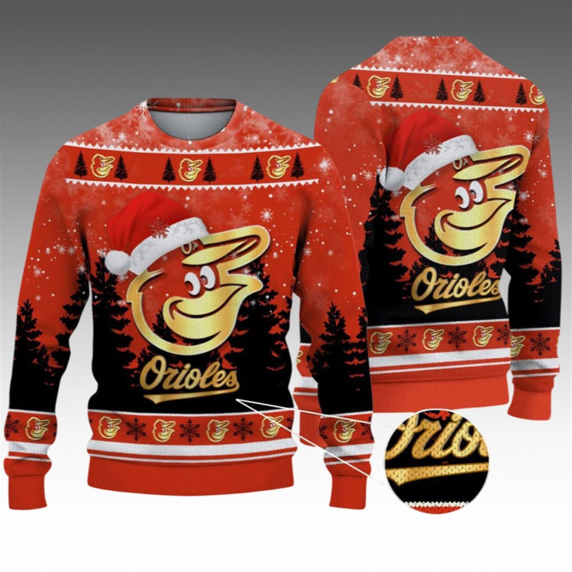 Alternative view of 2026 Christmas Orioles Ugly Christmas Sweater - Grishko.com