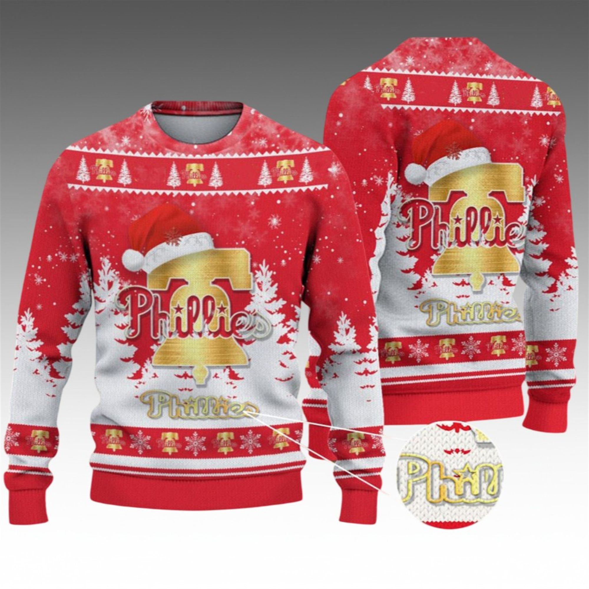 Alternative view of 2026 Christmas Phillies Ugly Christmas Sweater - Grishko.com