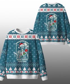 2026 Christmas Read Banned Books Drink Coffee Fight Evil Ugly Sweater 