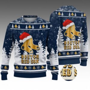 Alternative view of 2026 Christmas Red Sox Ugly Christmas Sweater - Grishko.com