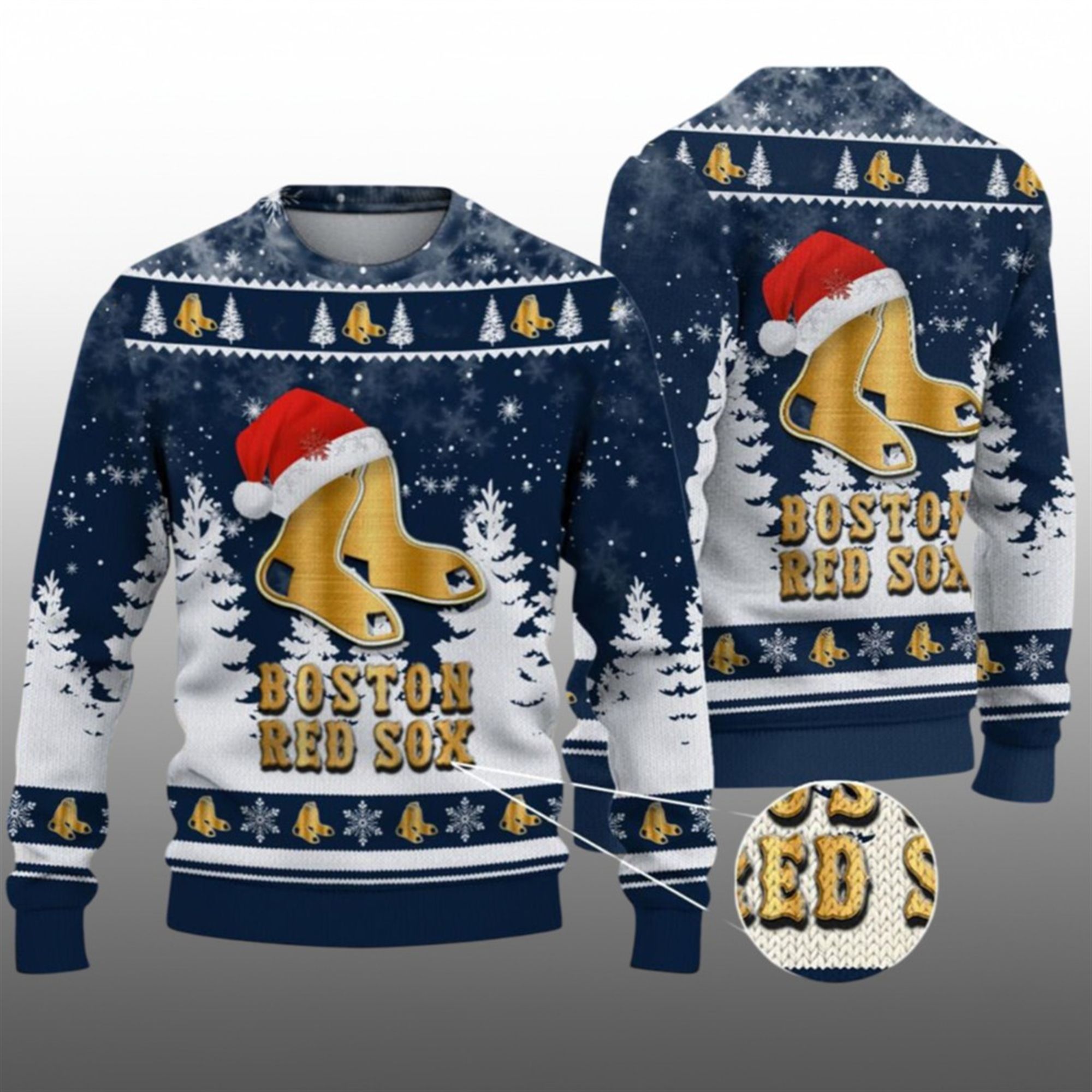 2026 Christmas Red Sox Ugly Christmas Sweater - Grishko.com