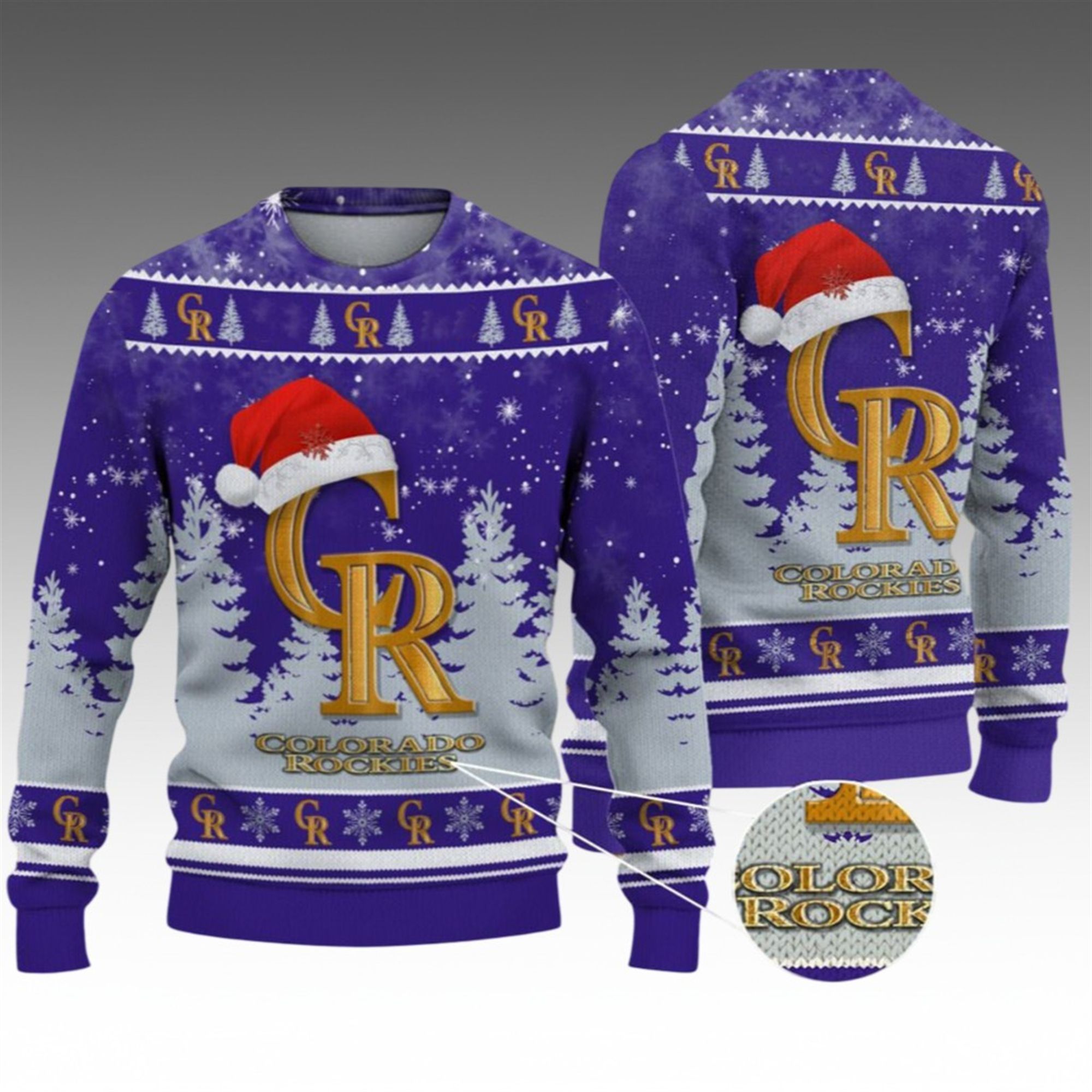 Alternative view of 2026 Christmas Rockies Ugly Christmas Sweater - Grishko.com
